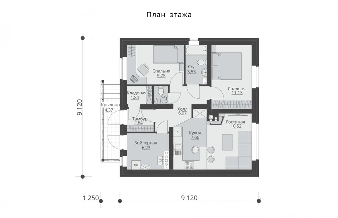 планировка небольшого одноэтажного дома до 80 кв 