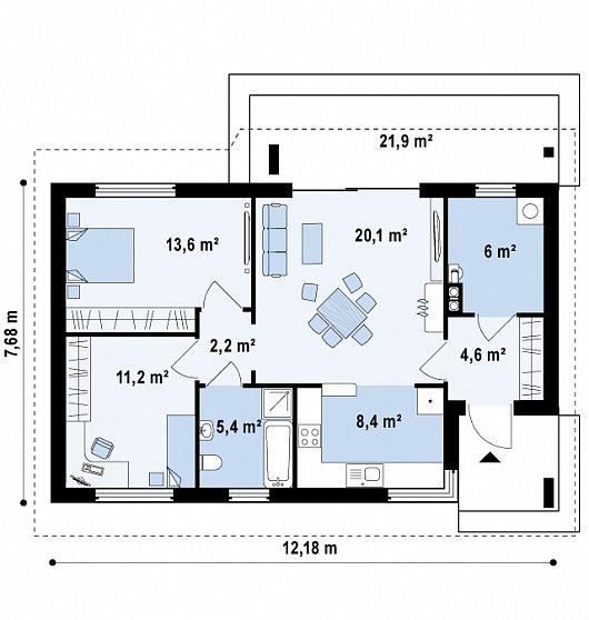 планировка небольшого дома одноэтажного