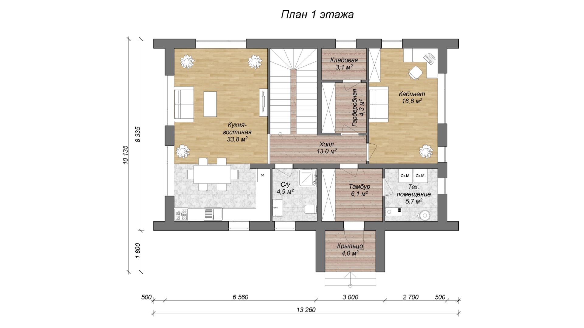 планировка двухэтажного дома барнхаус