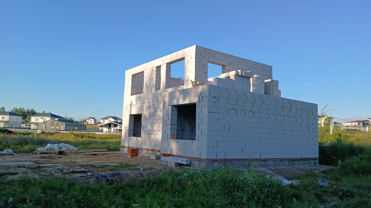 двухэтажный загородный дом из газобетона метров в Московской области